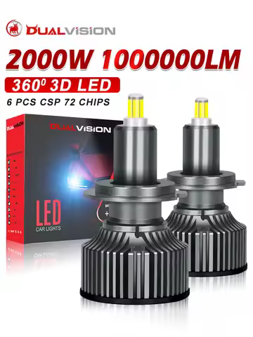 3D 360 H7 H11 H3 LED Headlights 2000W High Power Canbus Led H1 HB3 9005 6000K H8 HB4 9006 H9 9012 HIR2 Turbo Car Lamp Fog Lights